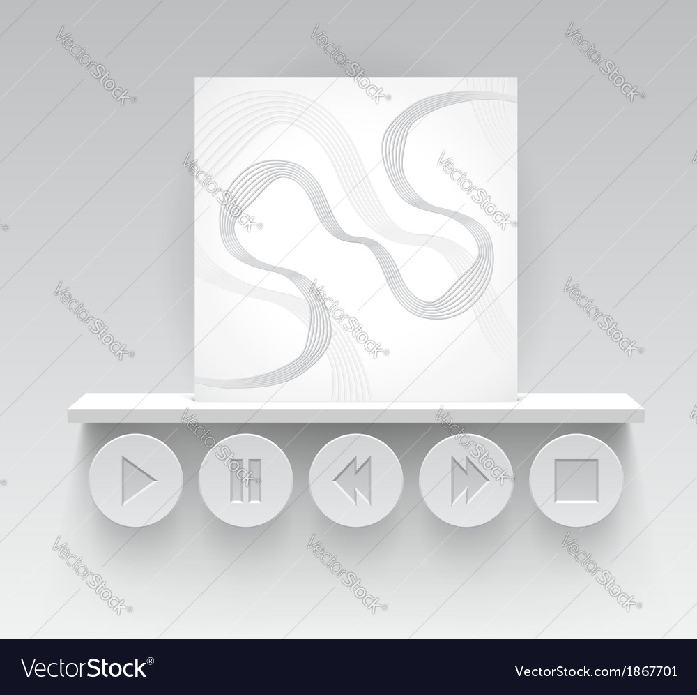 Media interface with album cover and buttons