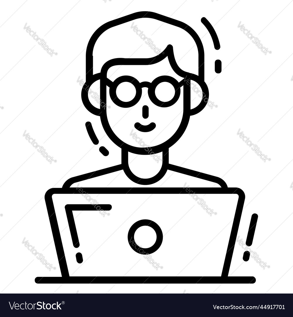 Programmer icon single avatar