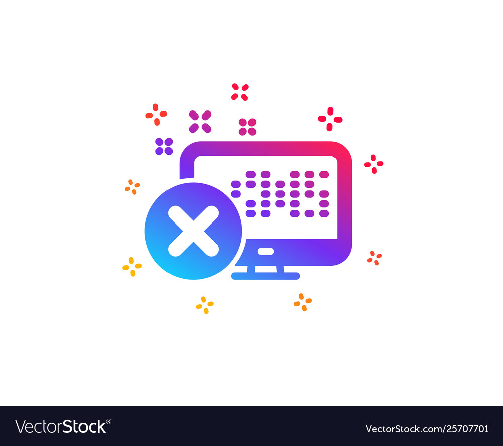 Reject web access icon decline monitor sign