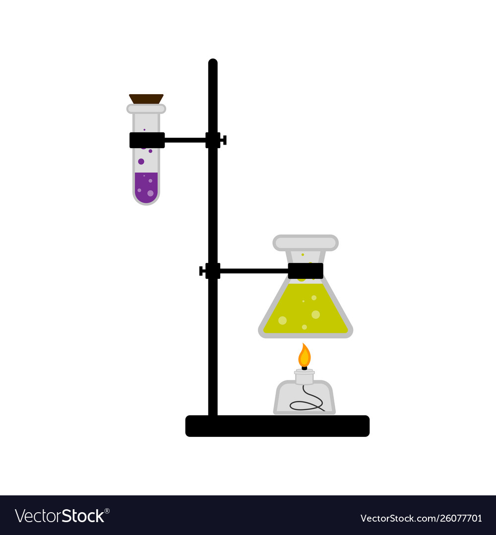 Science experiment with different flasks
