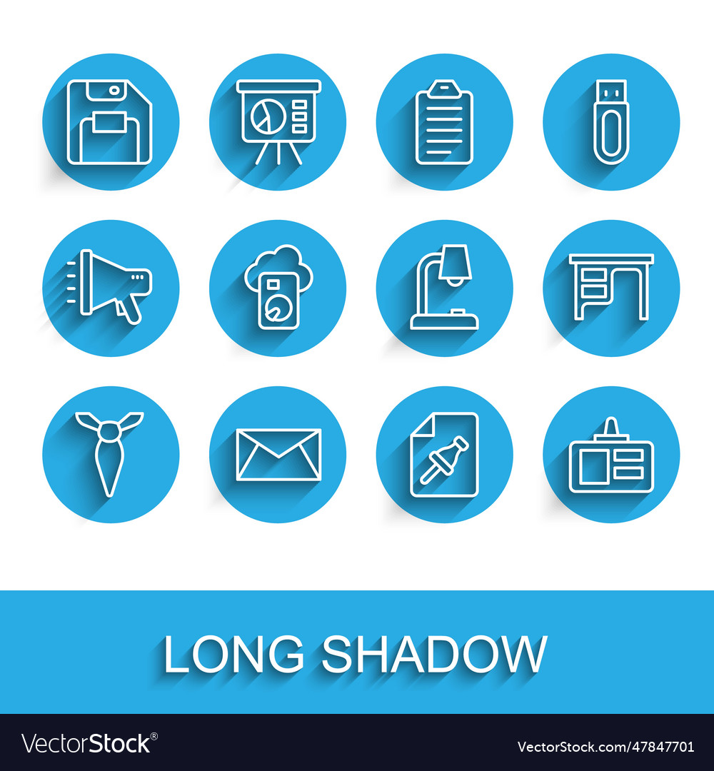 Set line tie mail and e-mail floppy disk note vector image Set line tie mail and e-mail floppy disk note