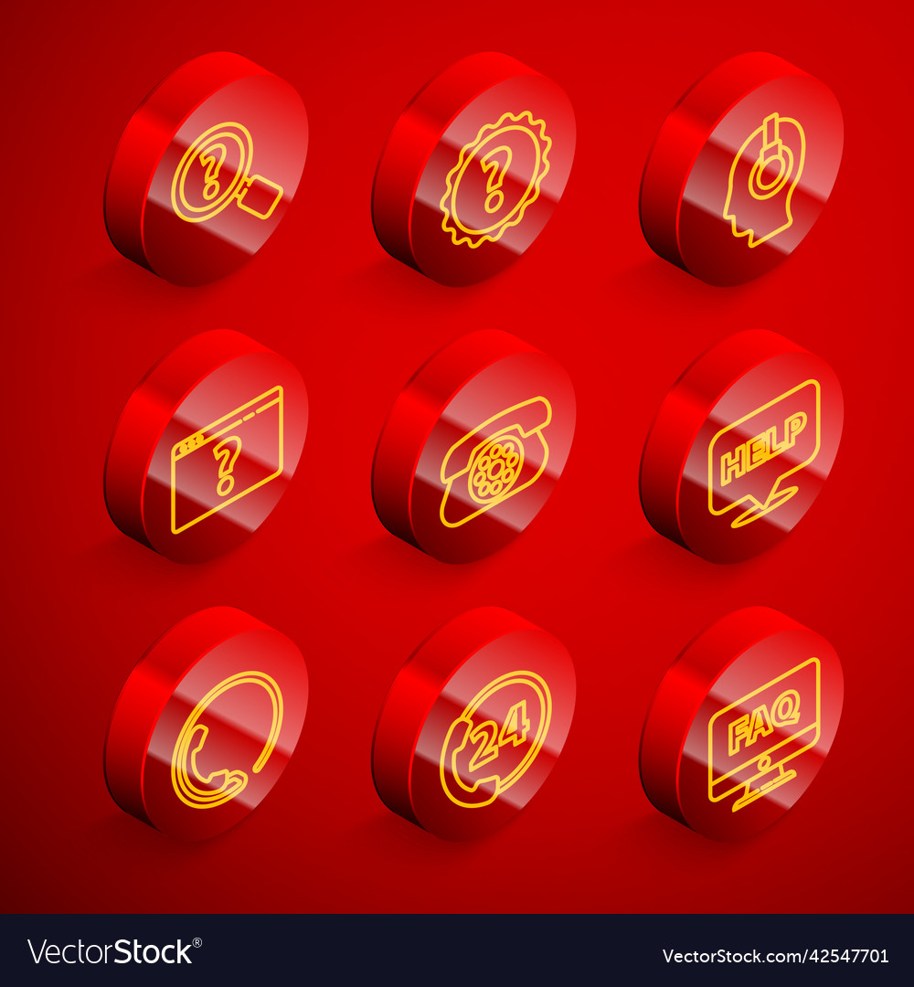 Set line unknown search question mark support vector image Set line unknown search question mark support