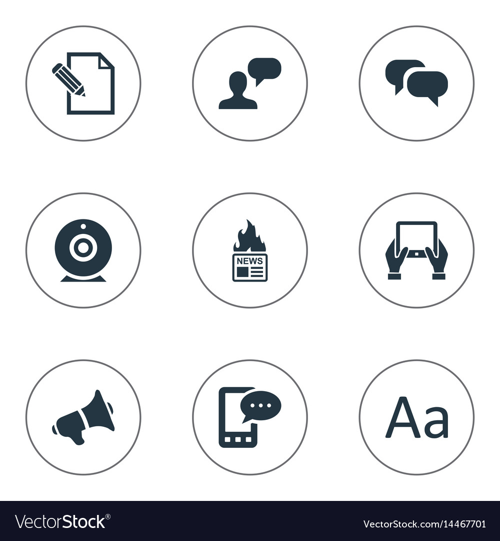 Set of simple blogging icons