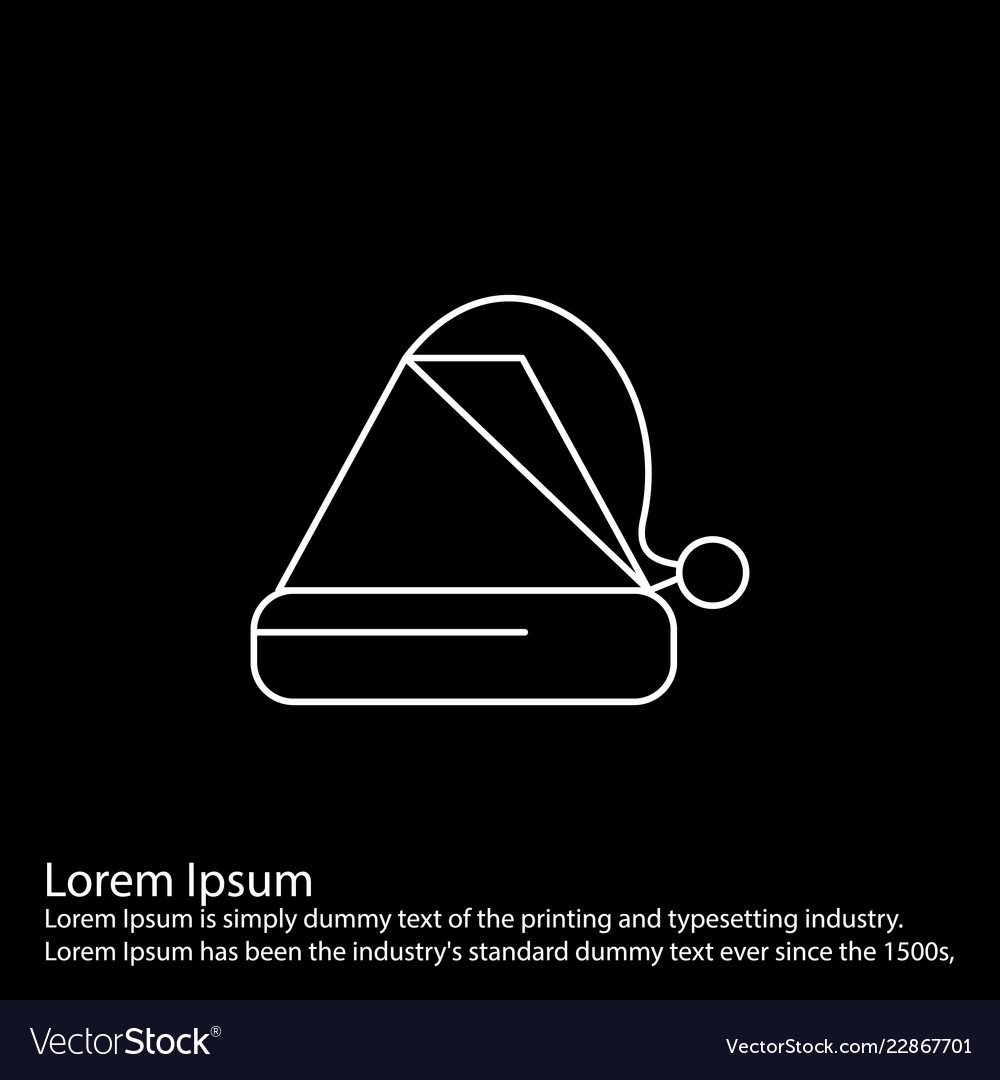 Simple line icon on black square background