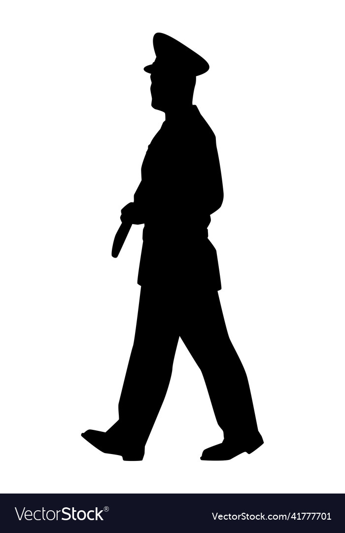 Soldier silhouette isolated on white background vector image Soldier silhouette isolated on white background