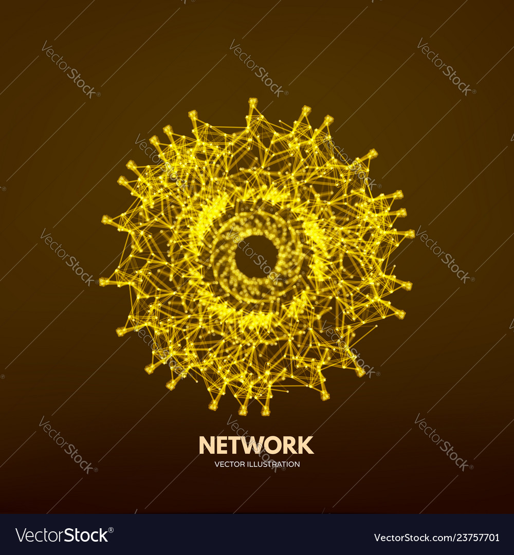 Sphere with connected lines and dots abstract vector image Sphere with connected lines and dots abstract