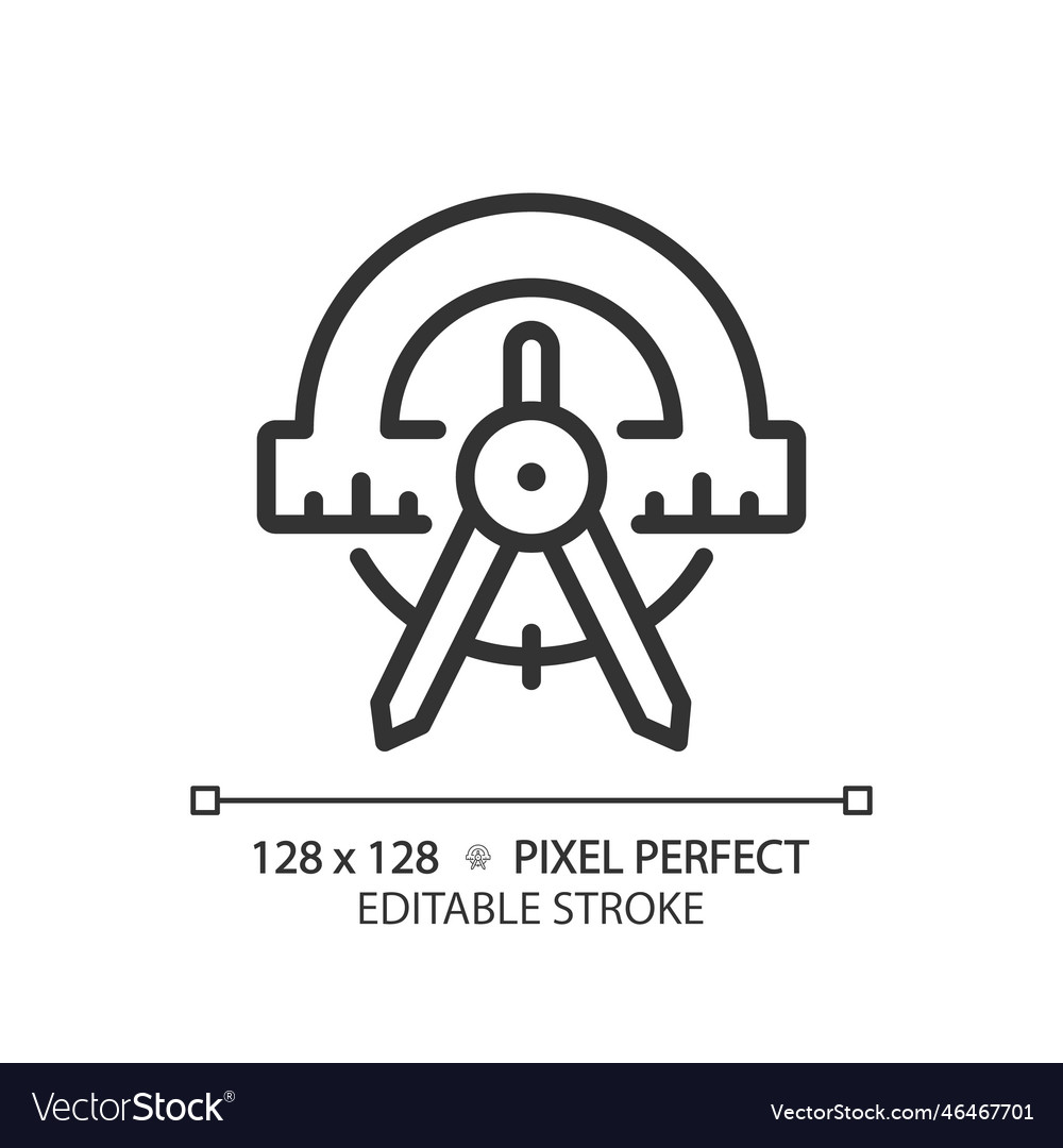 Stem in geometry pixel perfect linear icon vector image Stem in geometry pixel perfect linear icon