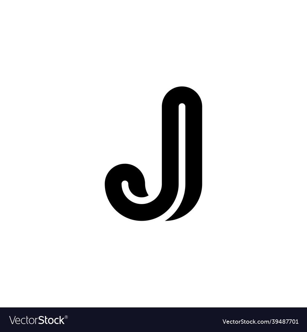 Thick rounded line letter logotype j