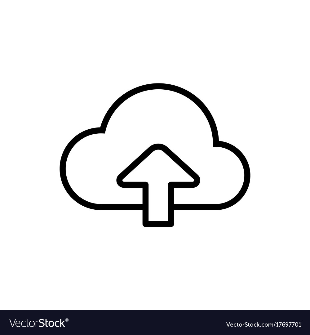 Thin line add to cloud icon