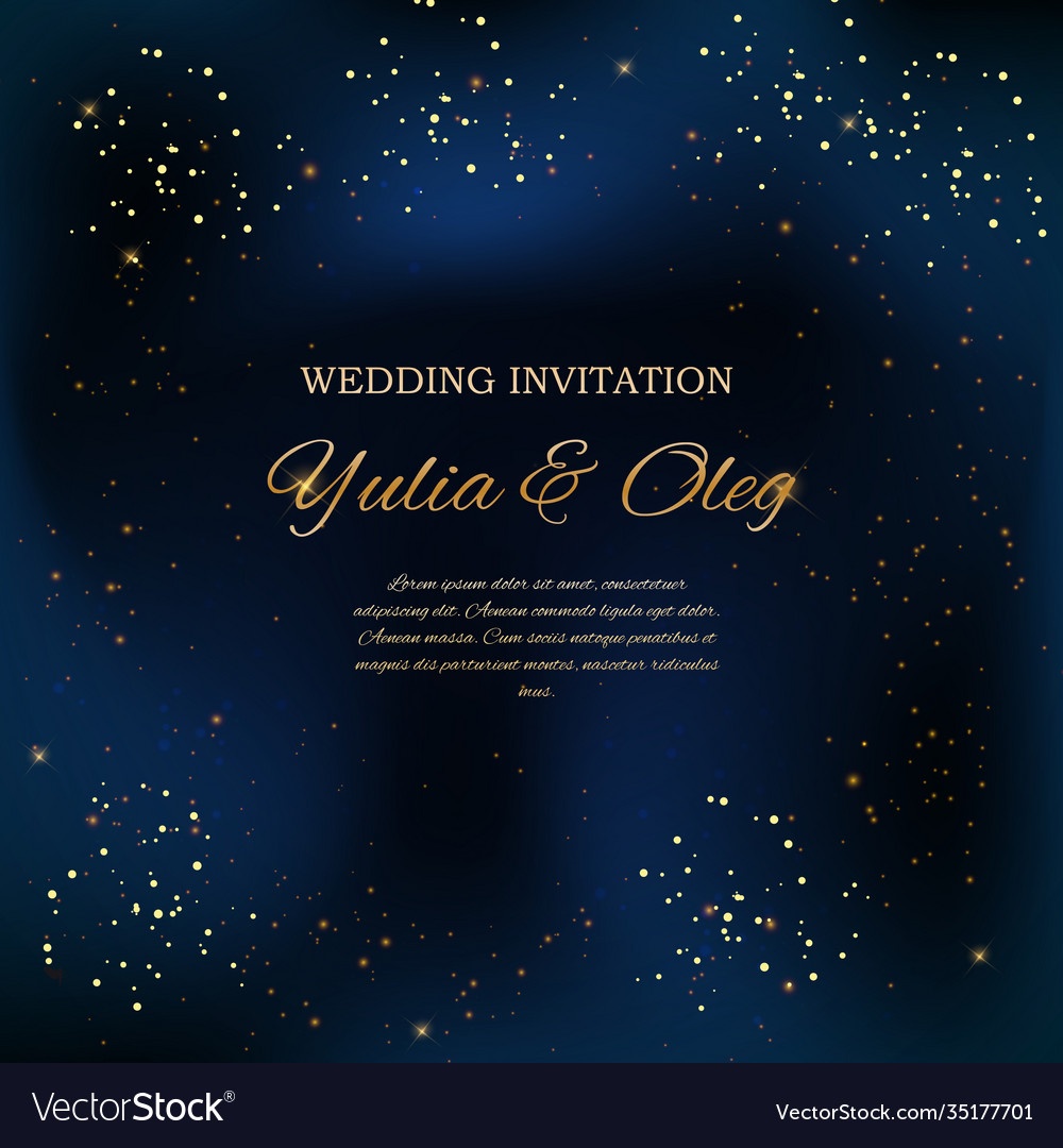 Wedding invitation with night sky and stars Vector Image