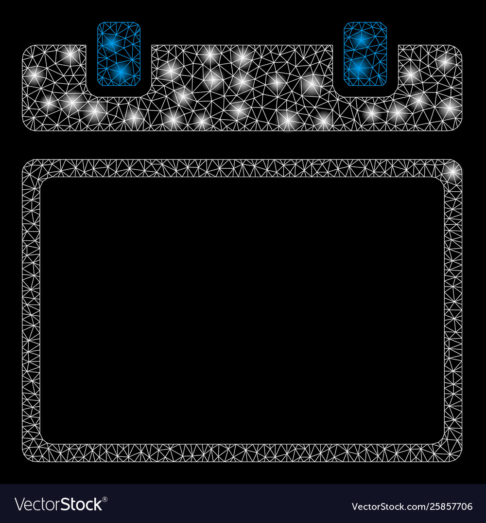 Bright mesh 2d empty calendar page with flash