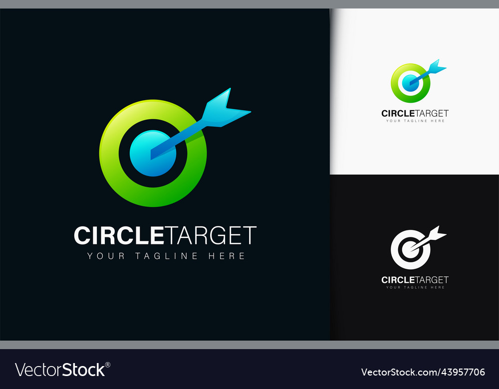 Circle target logo design with gradient vector image Circle target logo design with gradient