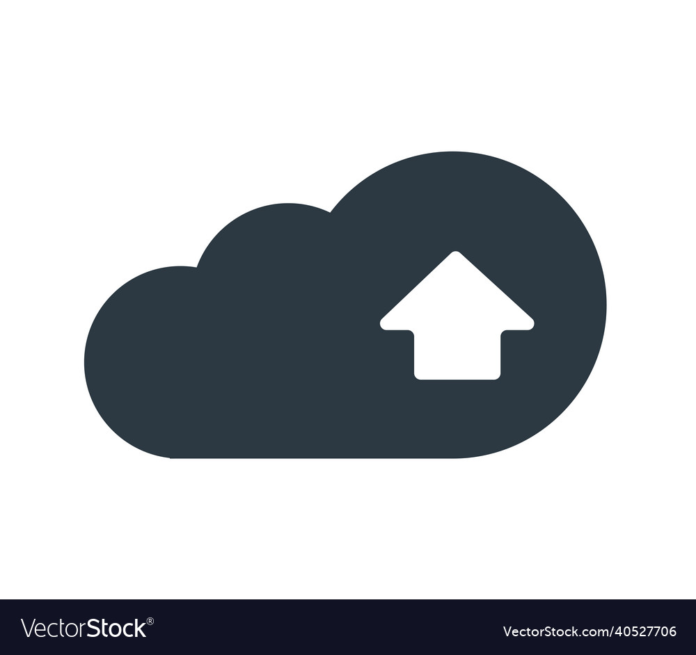 Cloud computing with upload icon vector image Cloud computing with upload icon