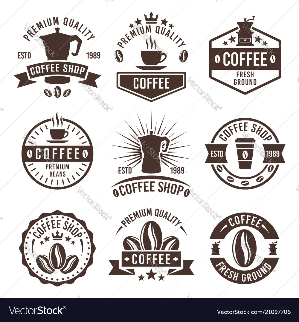 Coffee shop vintage labels badges emblems Vector Image