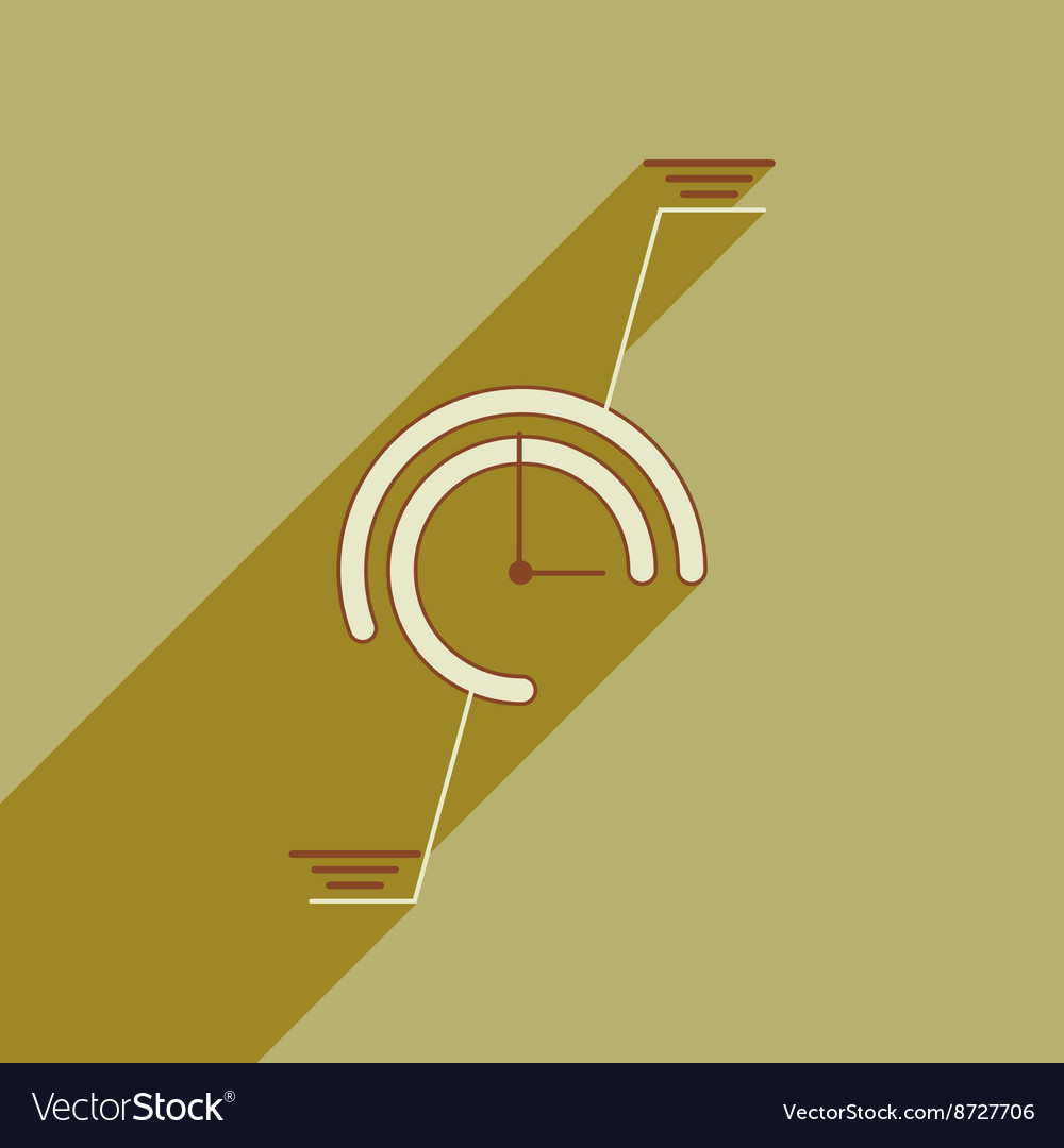 Flat web icon with long shadow economic chart