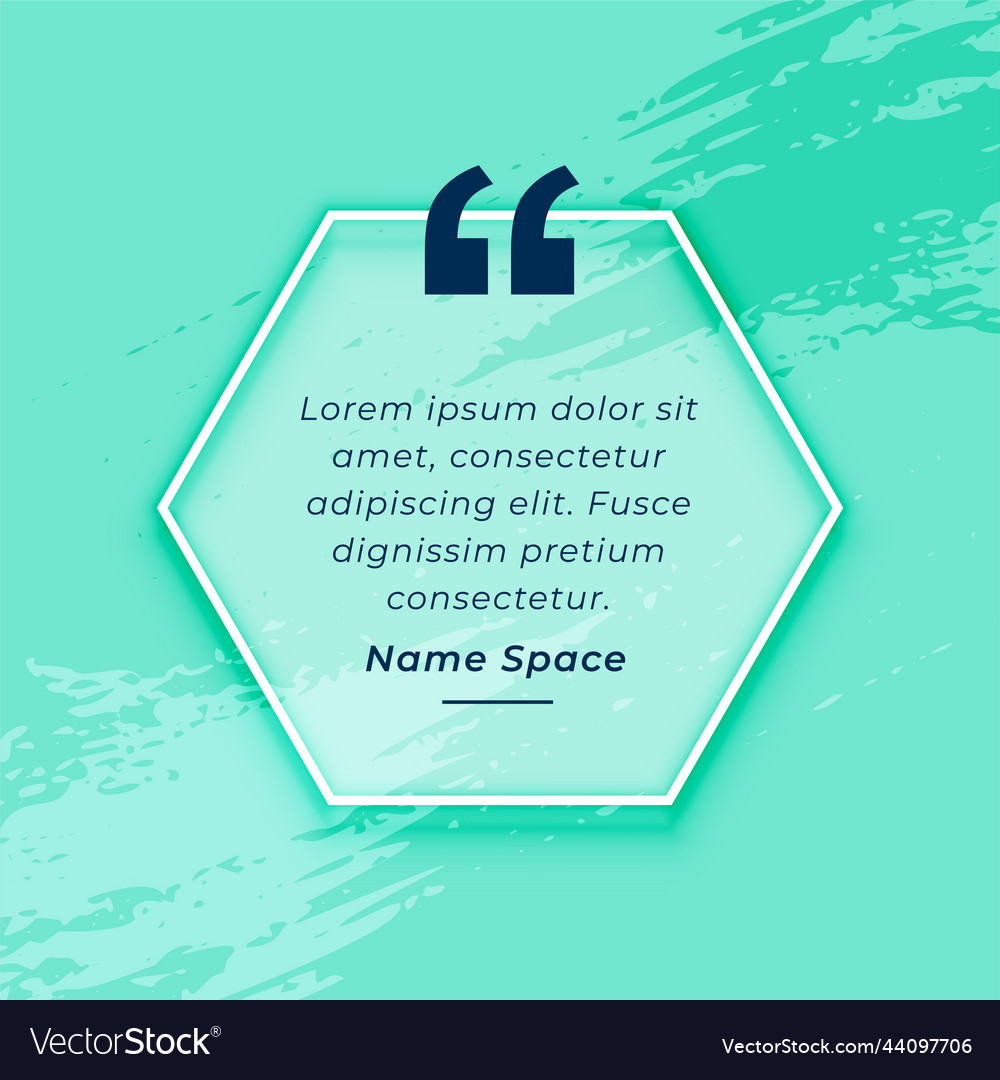 Hexagon quotation text box in grungy background vector image Hexagon quotation text box in grungy background