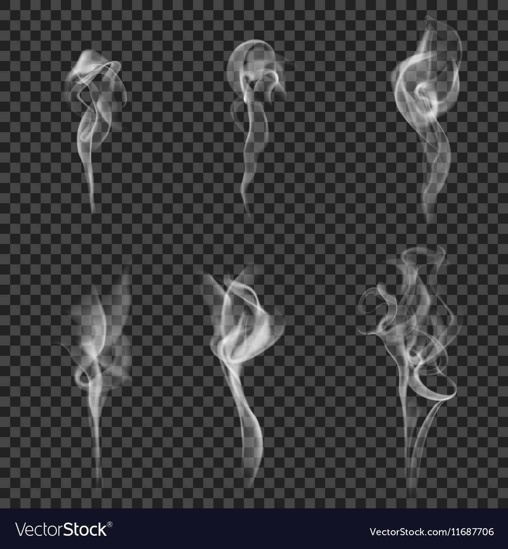 Premium Vector  Set of several realistic transparent smoke or