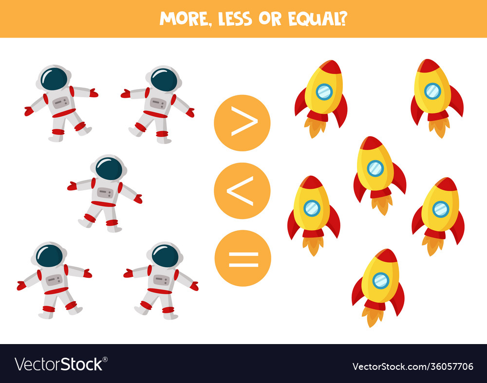 More less equal with cartoon rocket