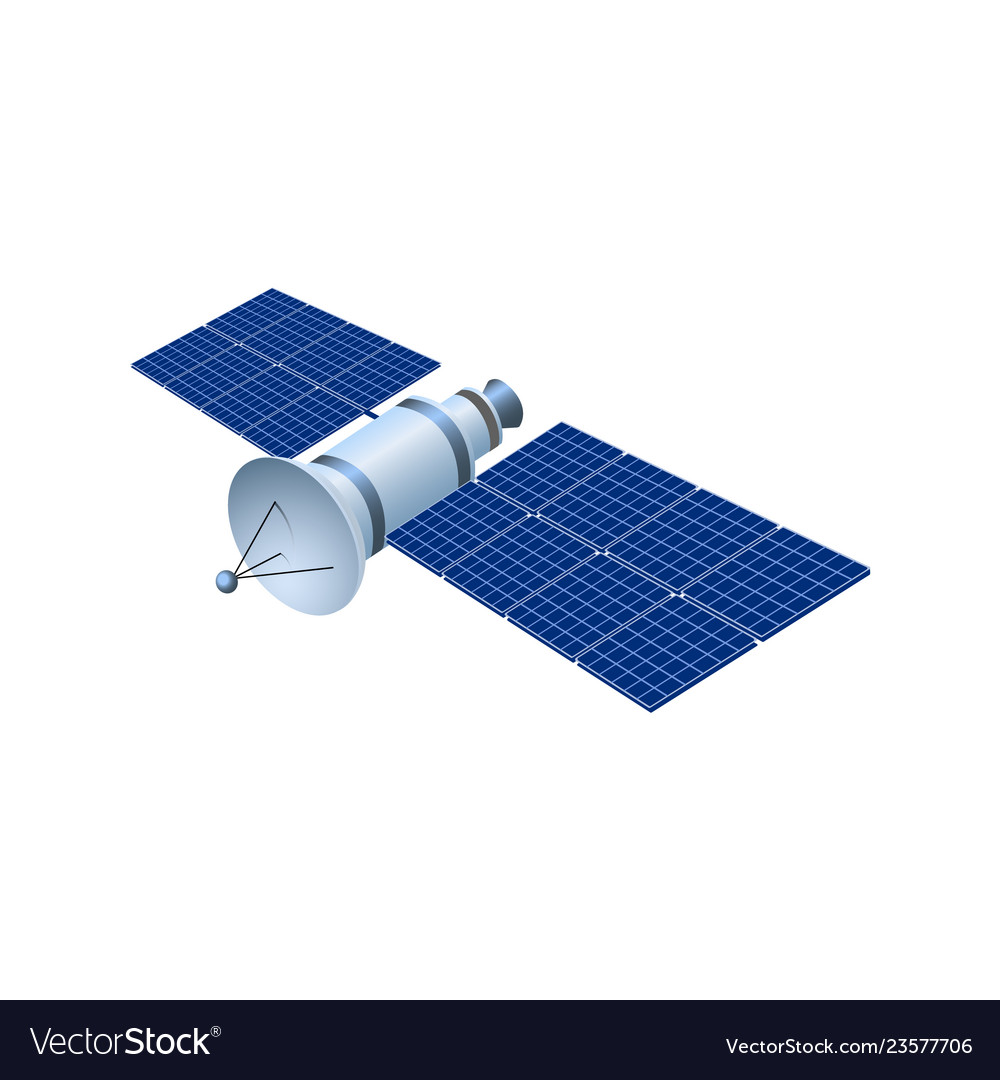 Realistic 3d satellite wireless Royalty Free Vector Image