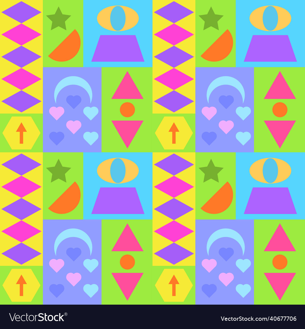 Retro 90s background with geometry shapes