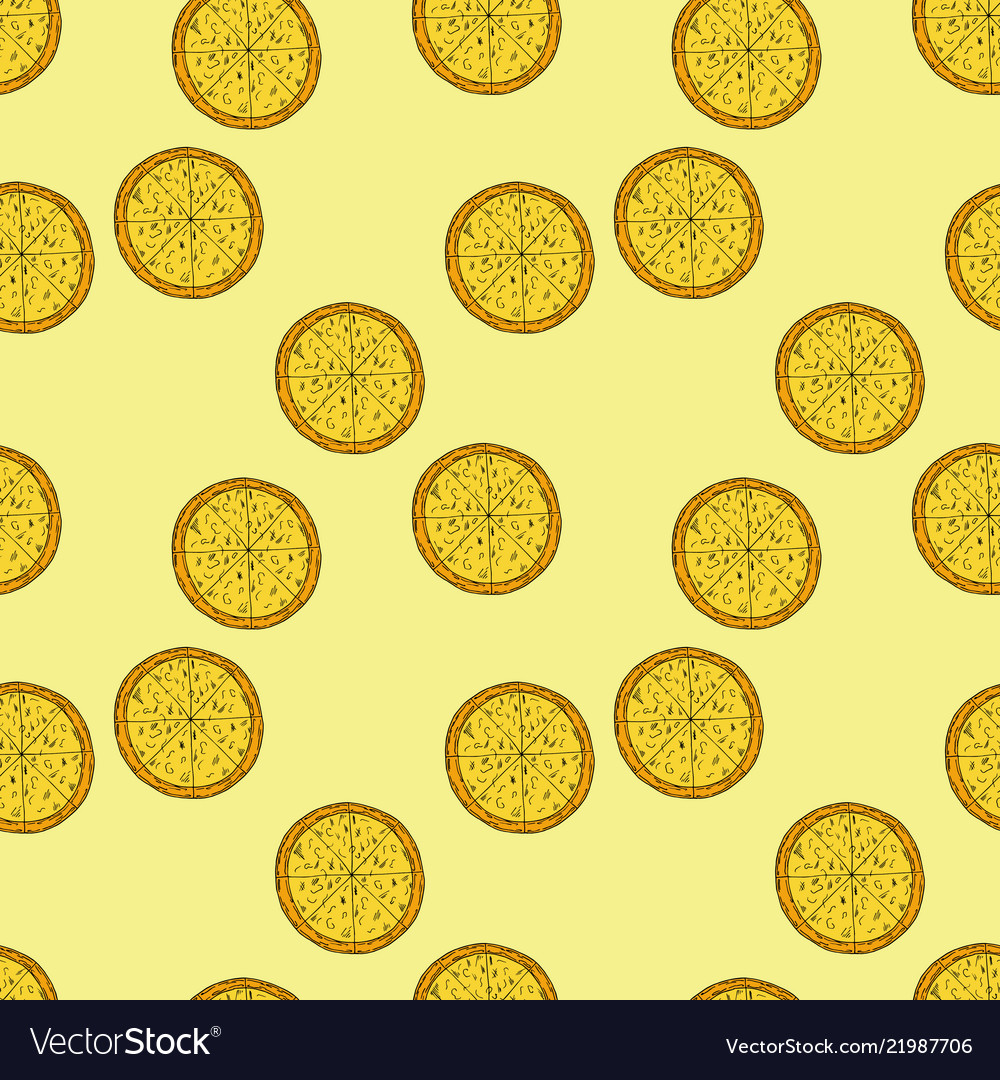 Seamless pattern of pizza Vector Image Seamless pattern of pizza