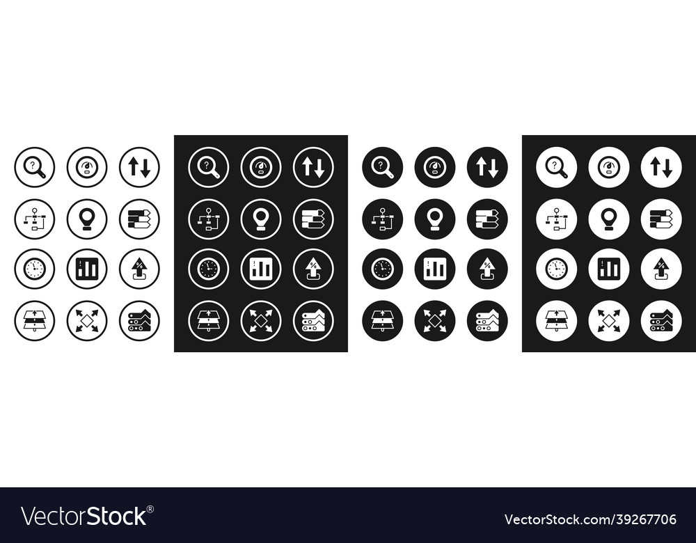 Set arrow location hierarchy organogram chart vector image Set arrow location hierarchy organogram chart
