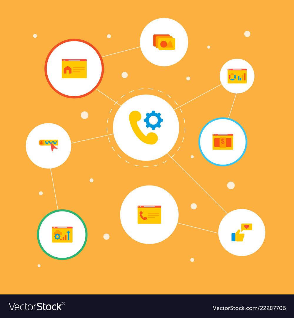 Set development icons flat style symbols