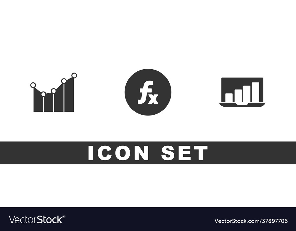 Set graph schedule chart diagram function vector image Set graph schedule chart diagram function