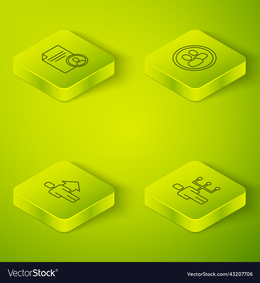 Set isometric project team base leader user vector image Set isometric project team base leader user