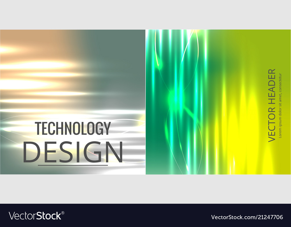 Set of abstract technology web banner