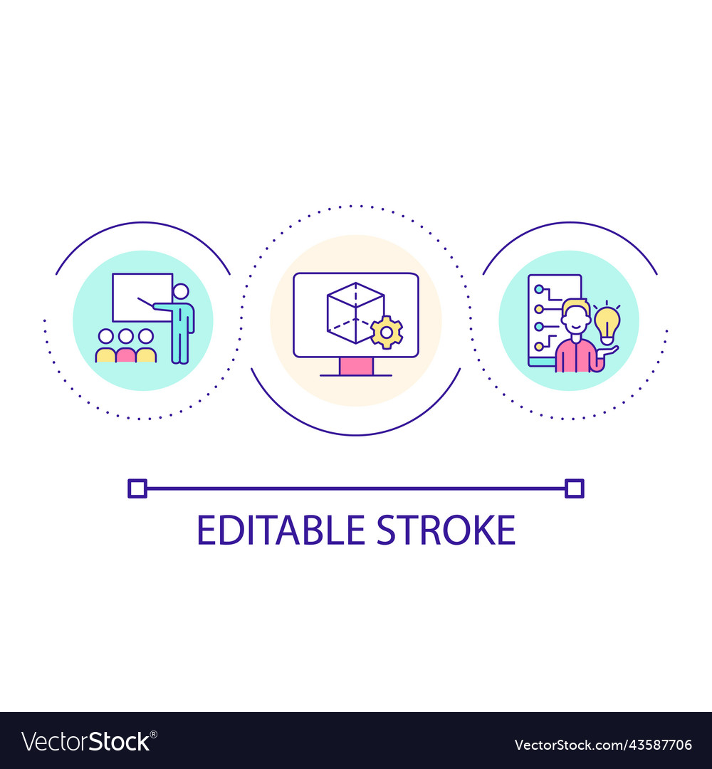 Software engineering course loop concept icon vector image Software engineering course loop concept icon
