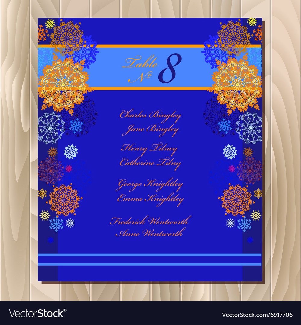 Table guest list background with winter