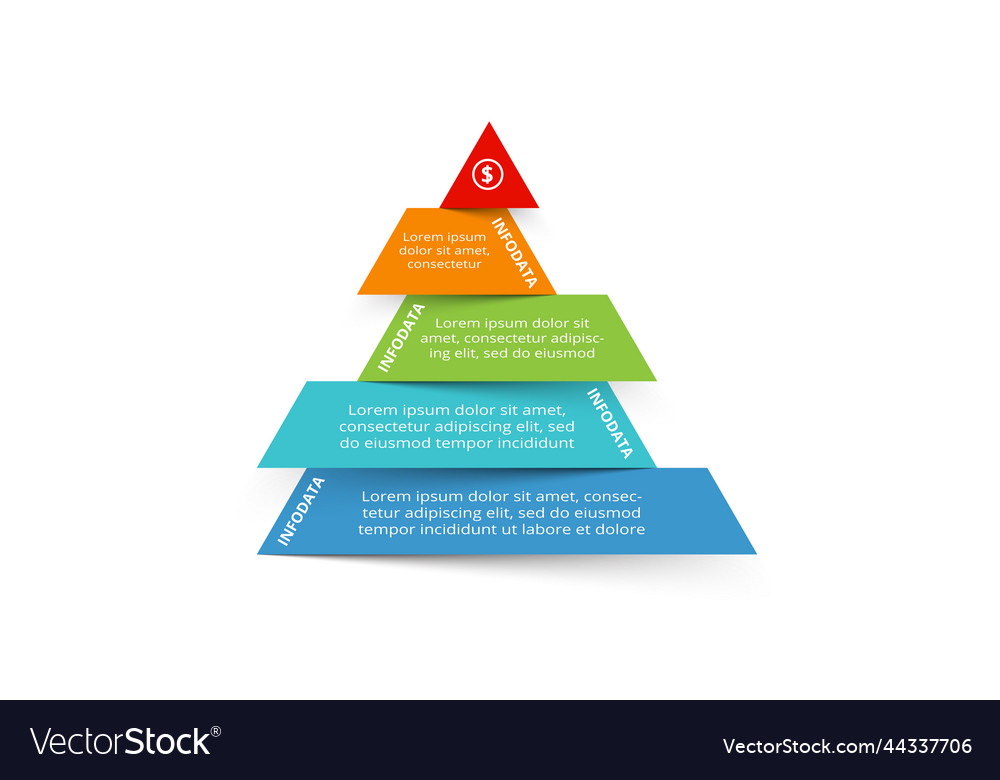 Triangle with 5 elements infographic template