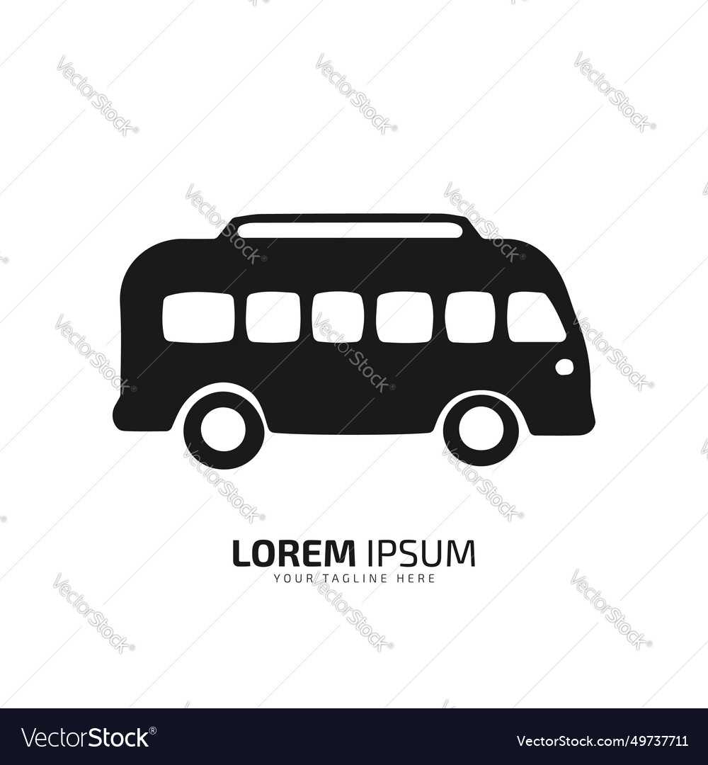 A logo of bus icon abstract school van silhouette