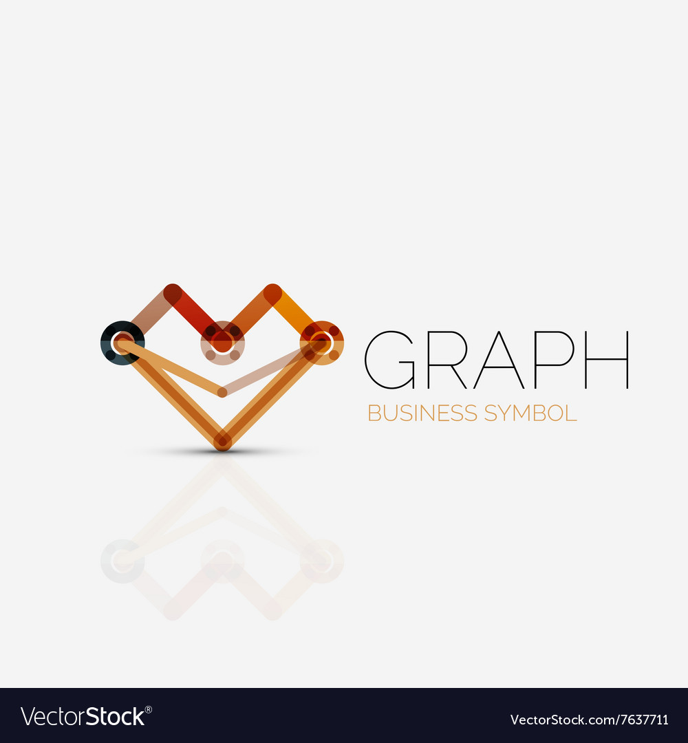 Abstract logo idea linear chart or graph