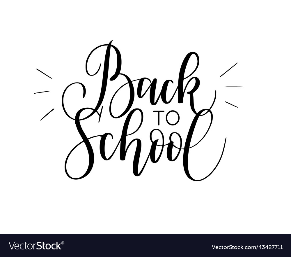 Back to school modern calligraphy doodle design Vector Image