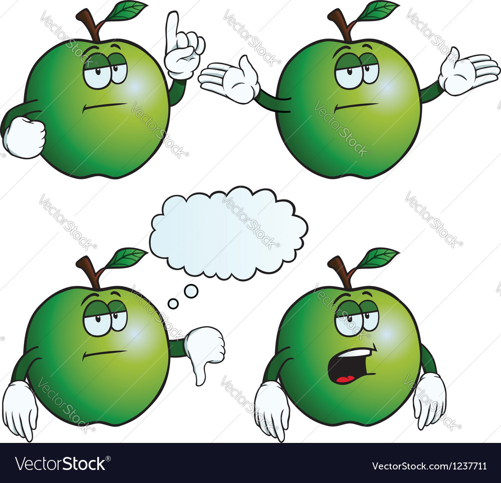 Bored Apple Set Royalty Free Vector Image - Vectorstock