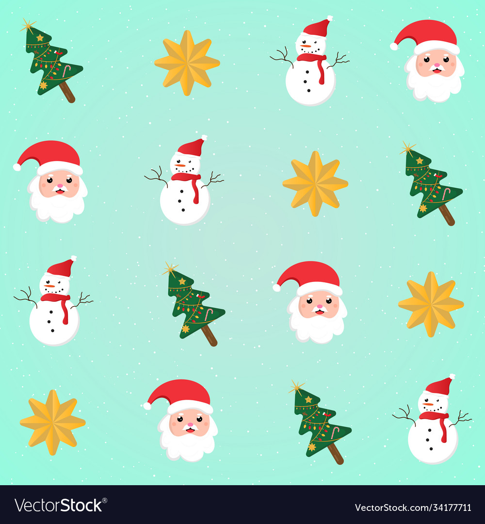 Christmas element pattern minimal design vector image Christmas element pattern minimal design