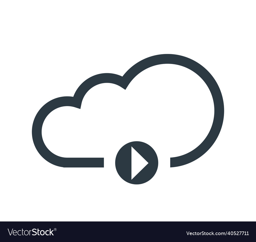 Cloud computing concept with play icon