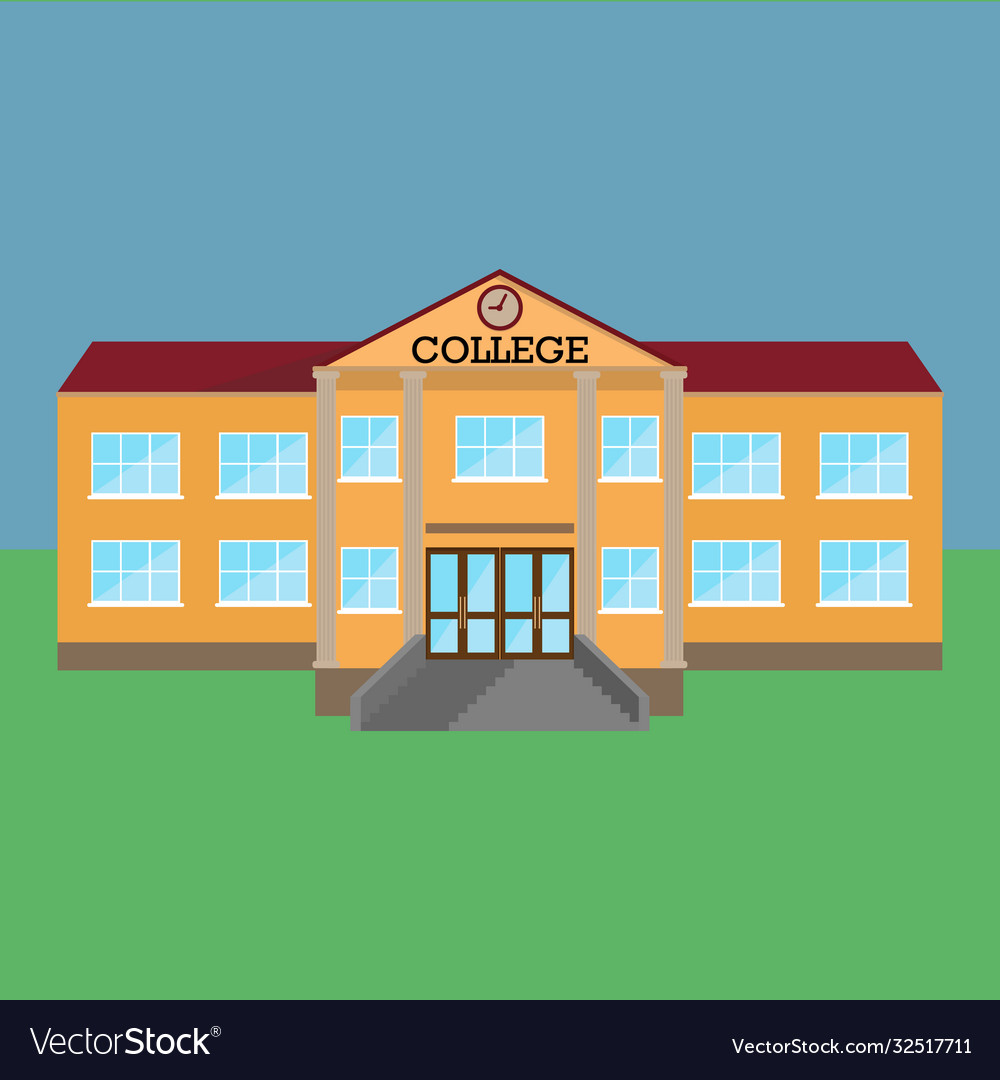 College a building facade Royalty Free Vector Image