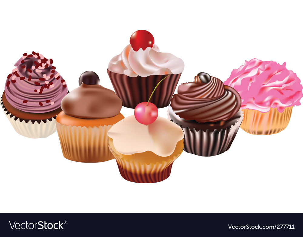 Cupcakes Royalty Free Vector Image Vectorstock