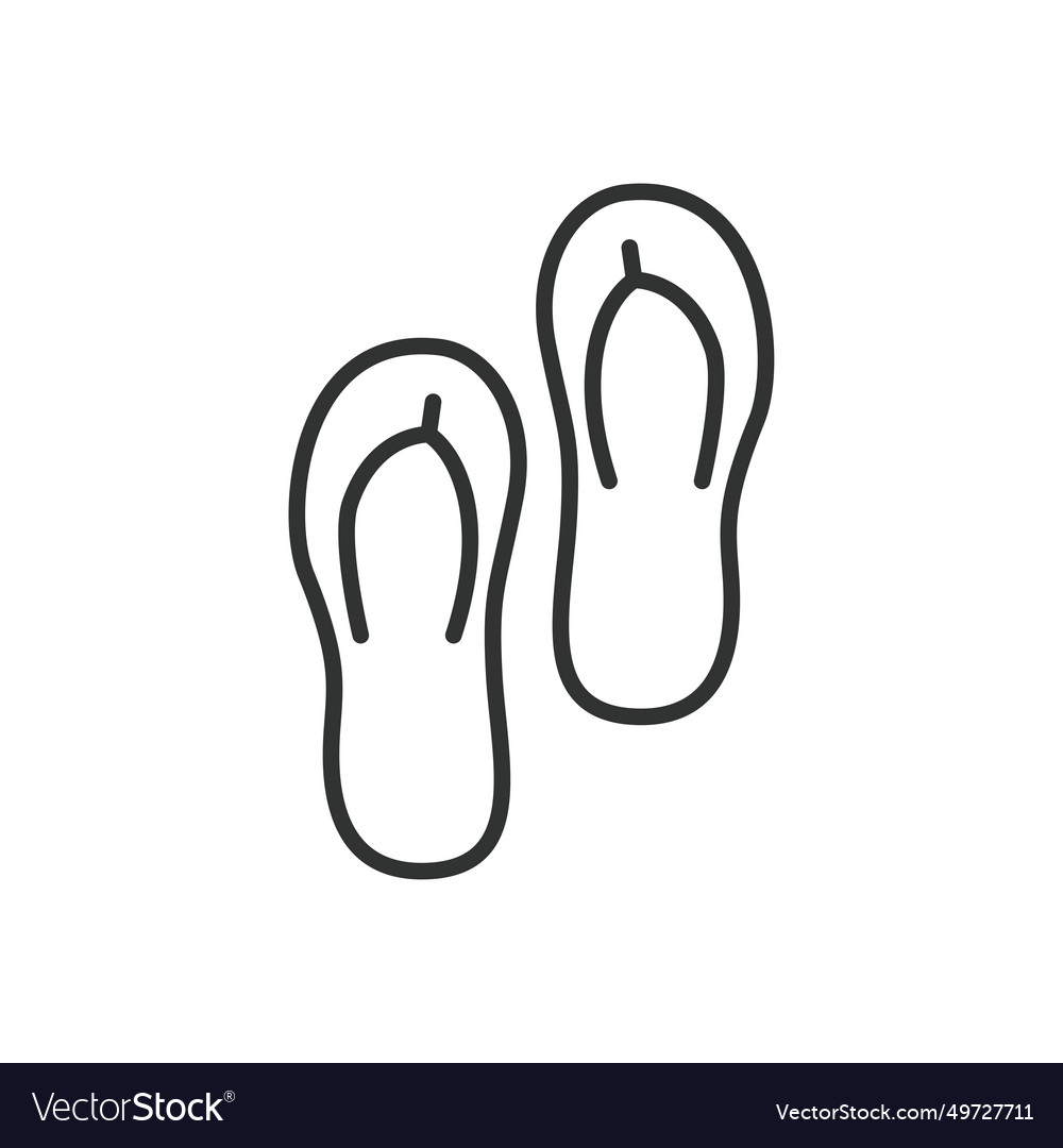 Flip flops line design flop shoes Royalty Free Vector Image