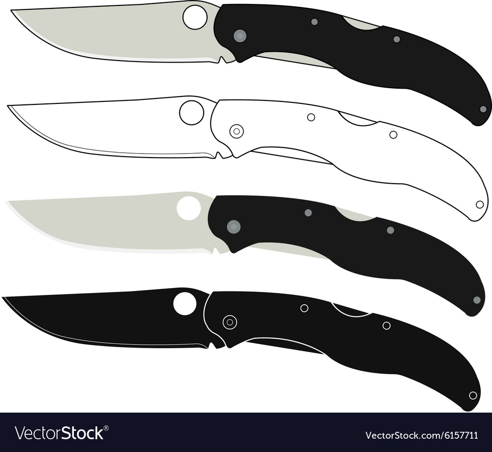 Folding pocket knifes icons