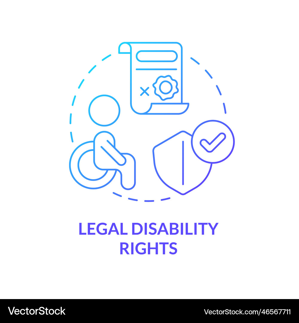 Legal disability rights blue gradient concept icon