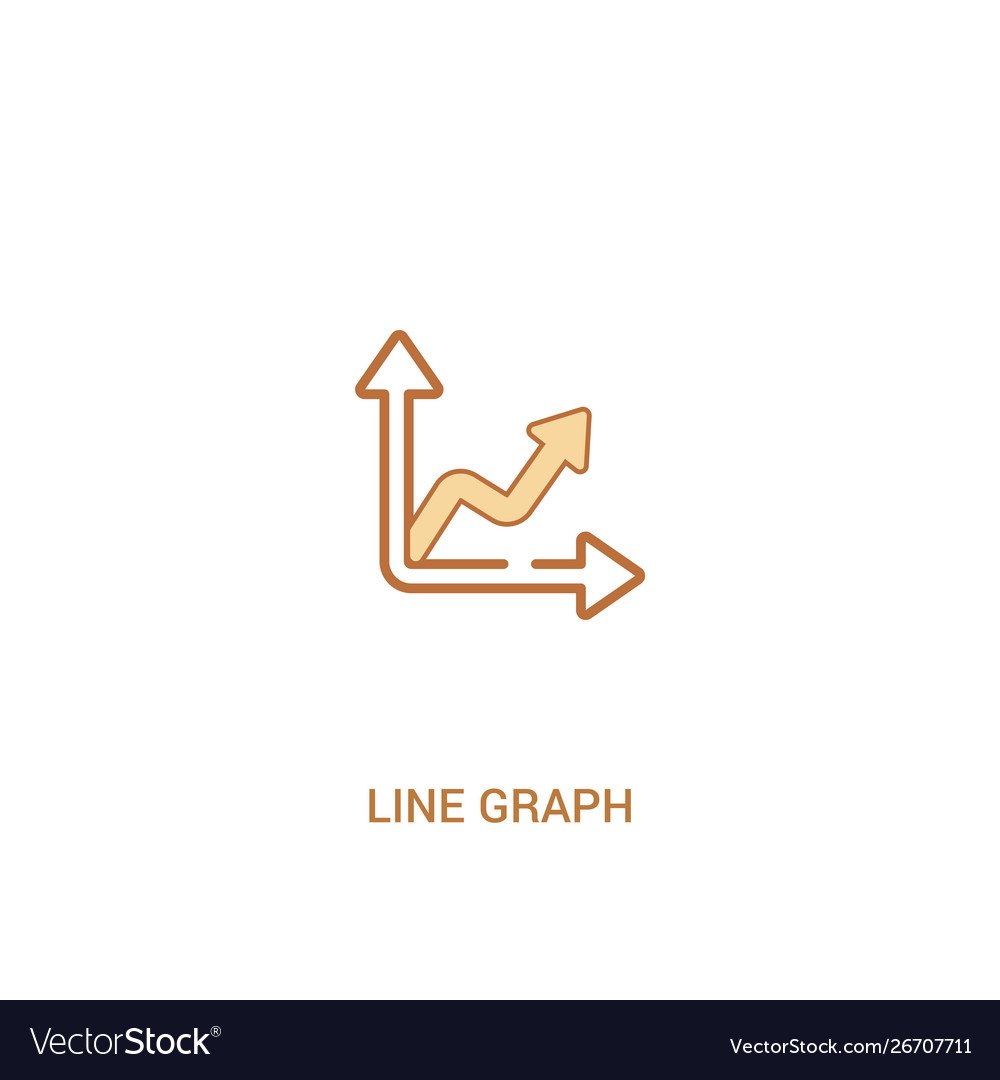 Line graph concept 2 colored icon simple Vector Image Line graph concept 2 colored icon simple
