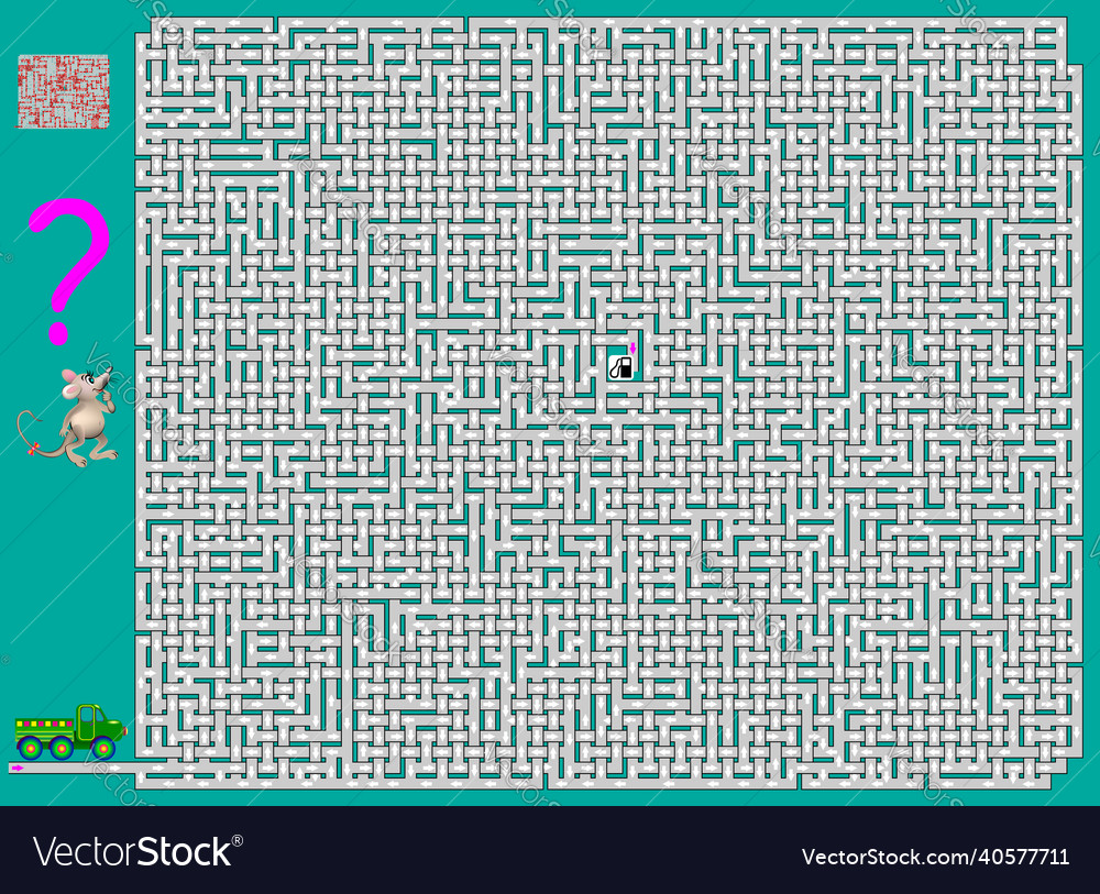 Logic puzzle game with labyrinth need to draw Vector Image Logic puzzle game with labyrinth need to draw
