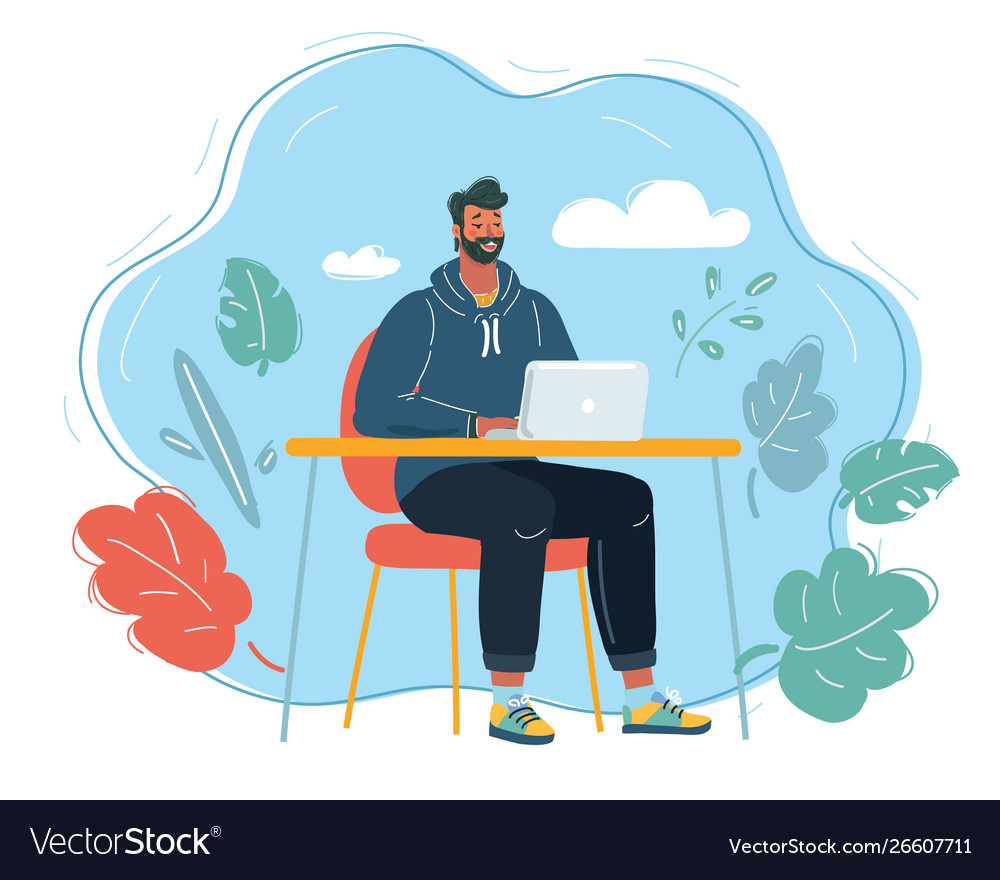 Man working on computer