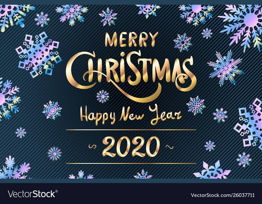 merry christmas and happy new year 2020 images Merry Christmas And Happy New Year 2020 Lettering Vector Image merry christmas and happy new year 2020 images