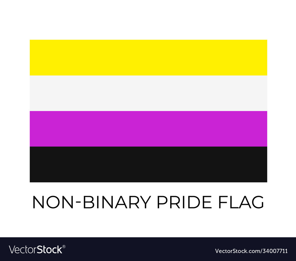 Non-binary pride flag symbol lgbt community vector image Non-binary pride flag symbol lgbt community