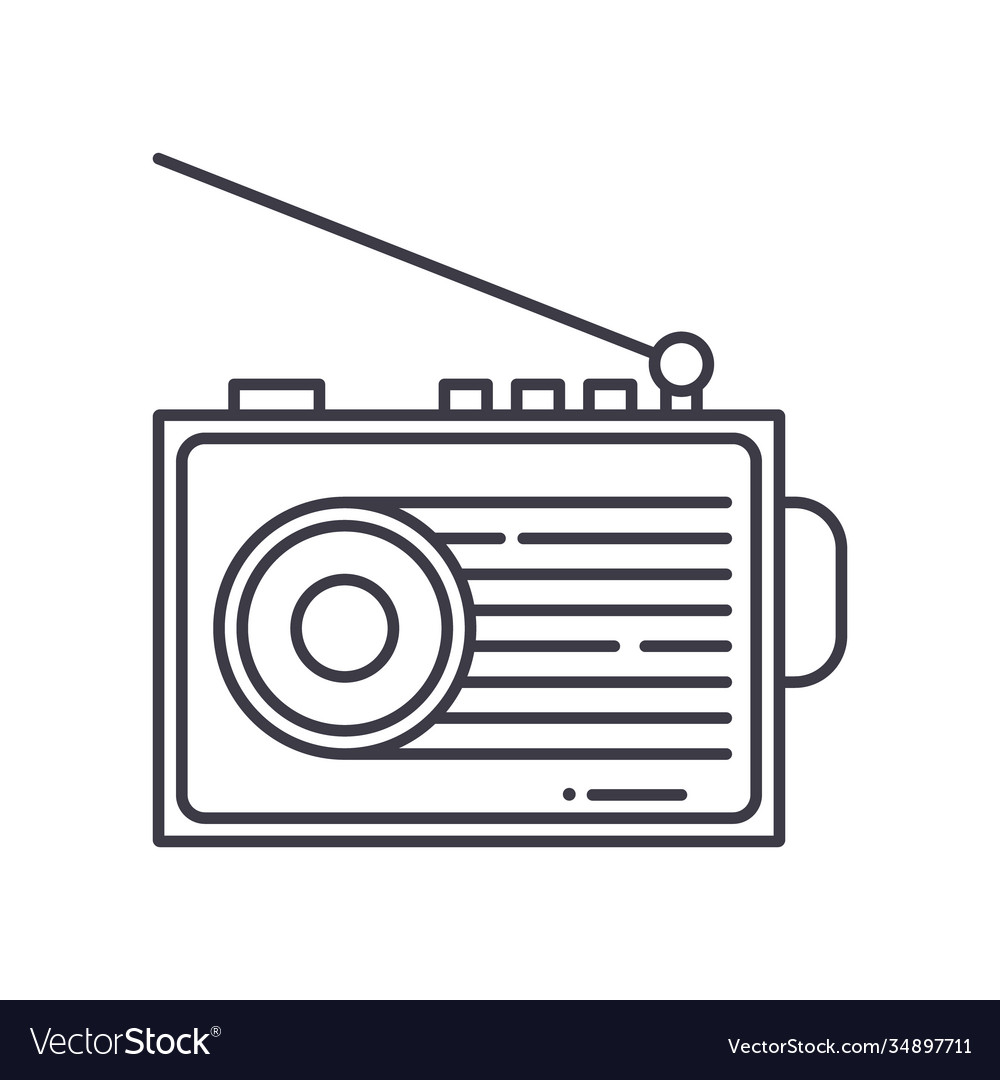 Radio station icon linear isolated